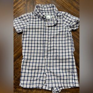 Properly Tied Plaid Romper 6M